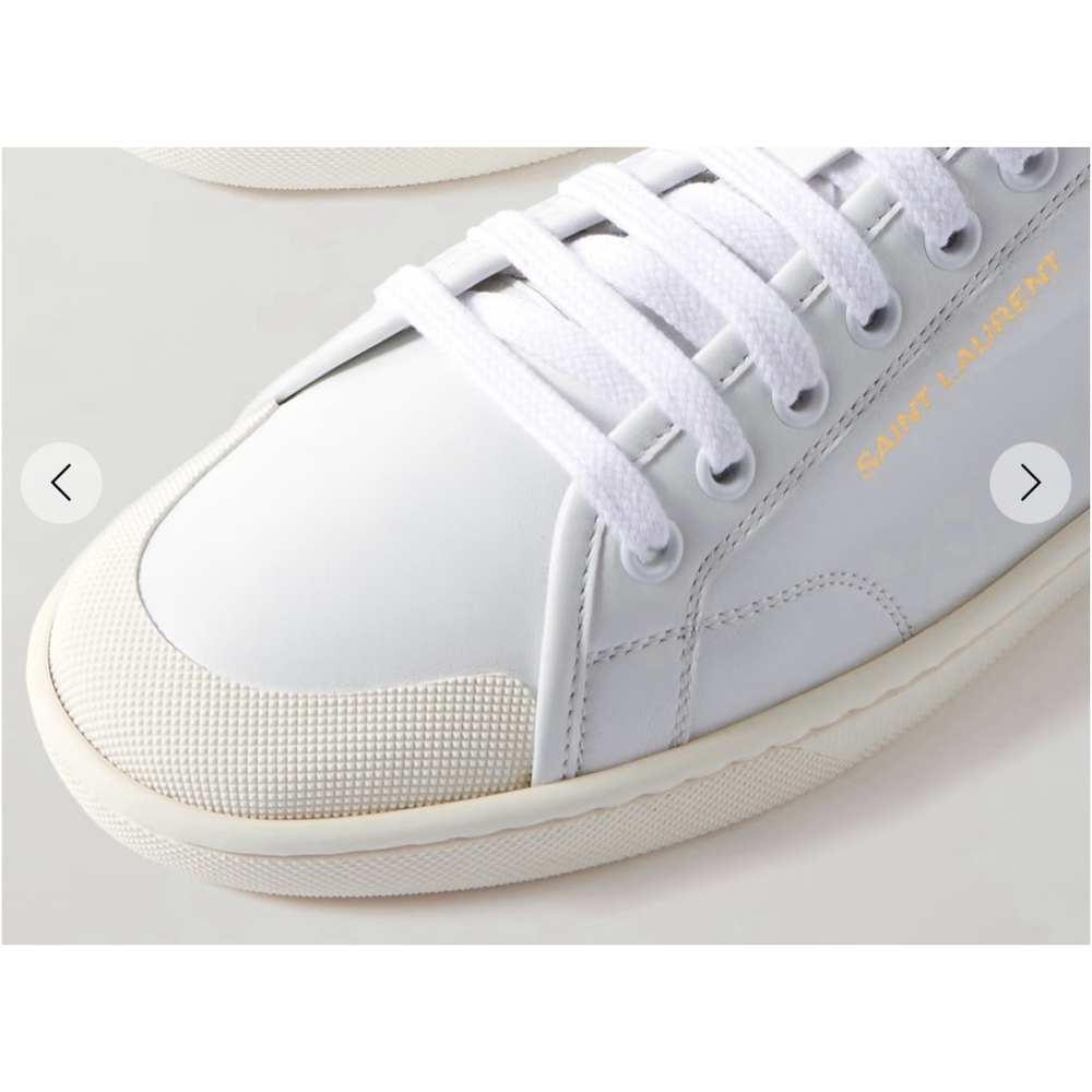 NWB SAINT LAURENT White Gym Leather Sneakers 39/9 - Picture 3 of 9